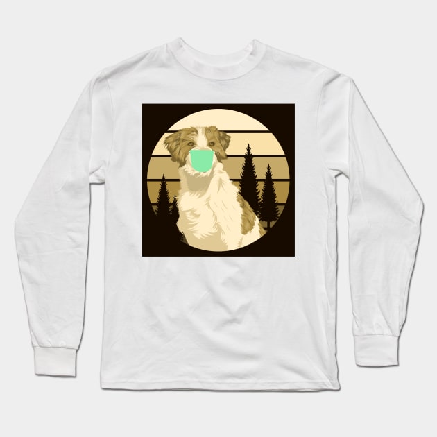 dog mask with face mask protection design  illustration for stop coronavirus against covid 19. Long Sleeve T-Shirt by Superior T-Shirt